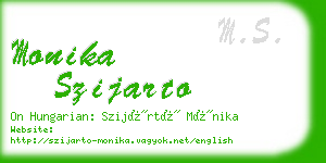 monika szijarto business card